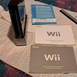 Nintendo Wii Console in Black with Manuals N Sports RESORT